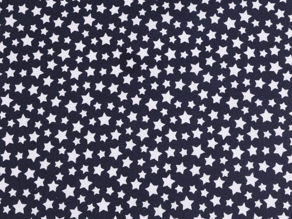 Baumwolle Webware weisse Sterne dunkelblau