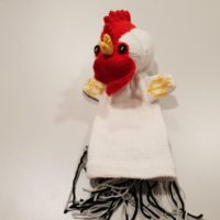 Handpuppe gestrickt Hahn Huhn