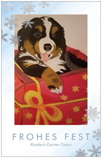 Weihnachtskarte Hund 13 mit passenden Couverts