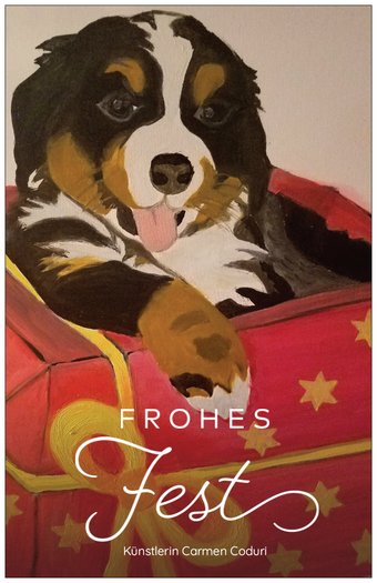 Weihnachtskarte Hund 19 mit passenden Couverts