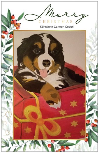 Weihnachtskarte Hund 9 mit passenden Couverts