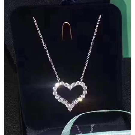 Halskette Silber Herz mit Kristallen