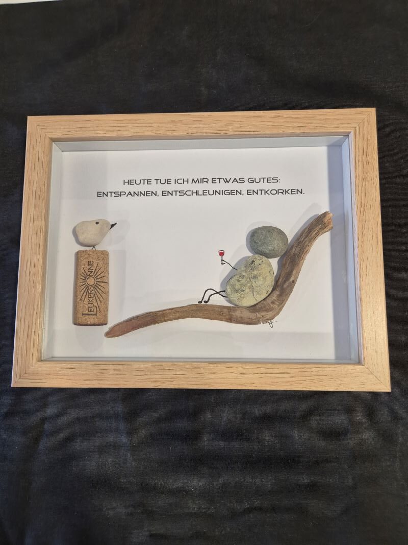 Steinbild Spruch Geschenk Handgemacht
