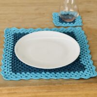 6 er Tischset blau/türkis