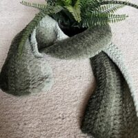 Gehäkelter - Schal - Chenille Garn - Grün