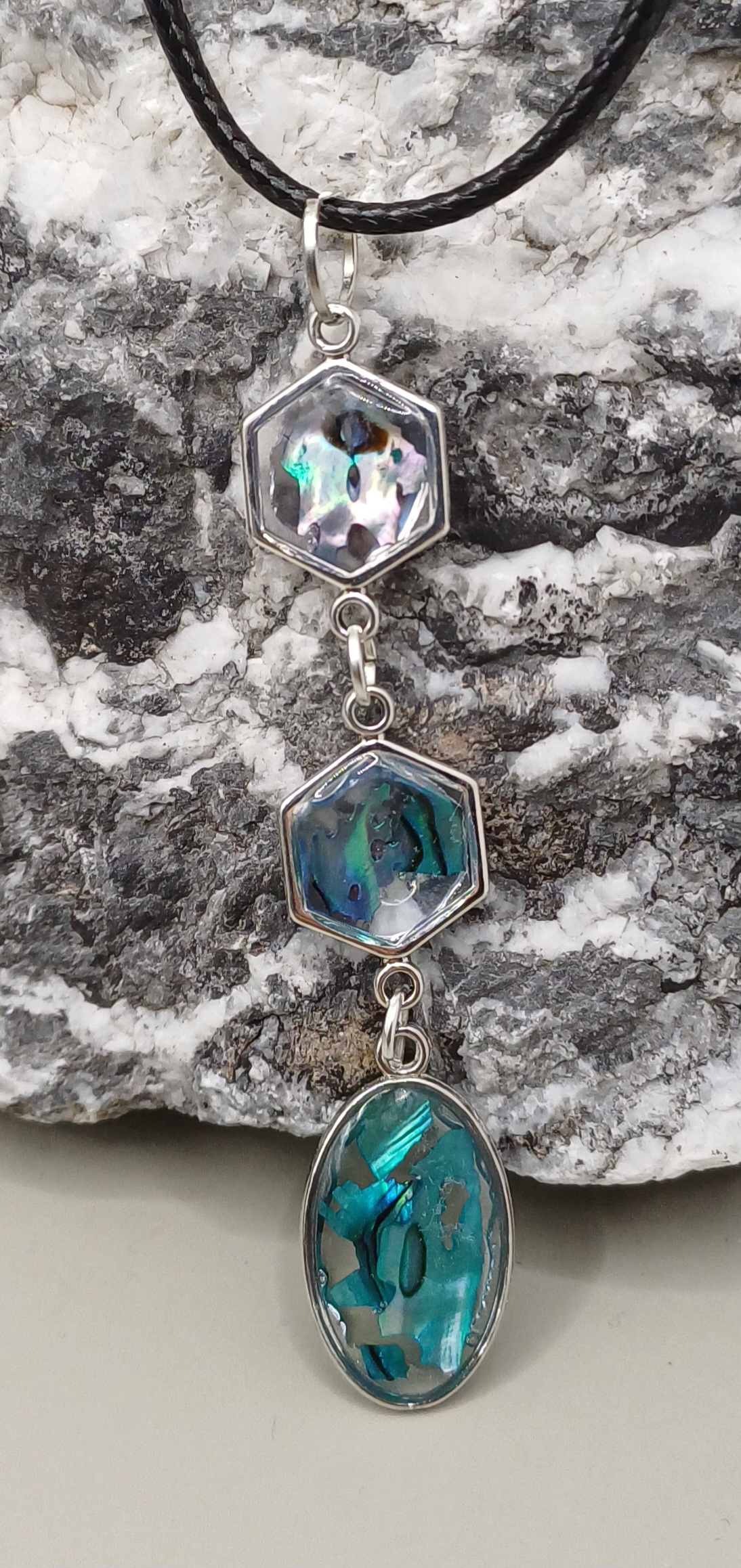 Anhänger Epoxy & Shell 3Fach