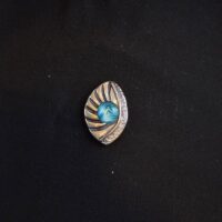 Magnetbrosche Muschel mit farbigem Stein Silber