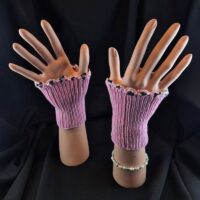 Stulpen Rosa mit Perlen