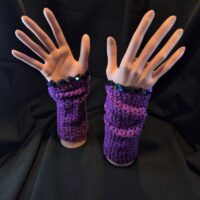 Stulpen Violett mit Perlen