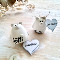 Gotti Bär Götti Bär mit Frage Herzen Mundart MANNIGFALTIG