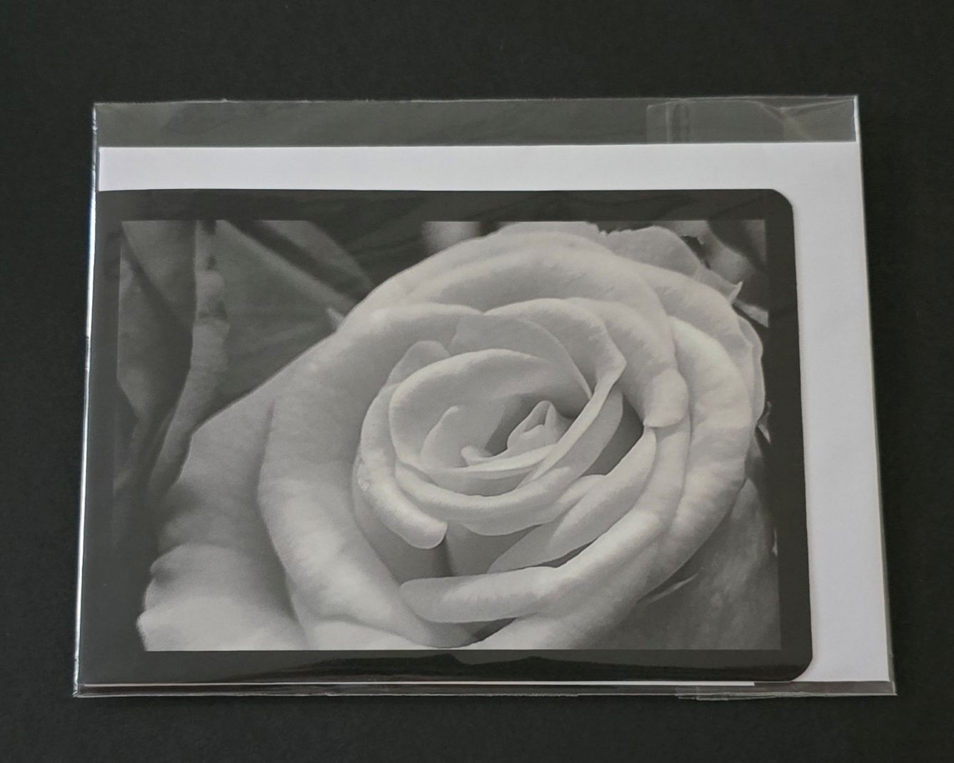 Doppelkarte Edelrose Querformat sw