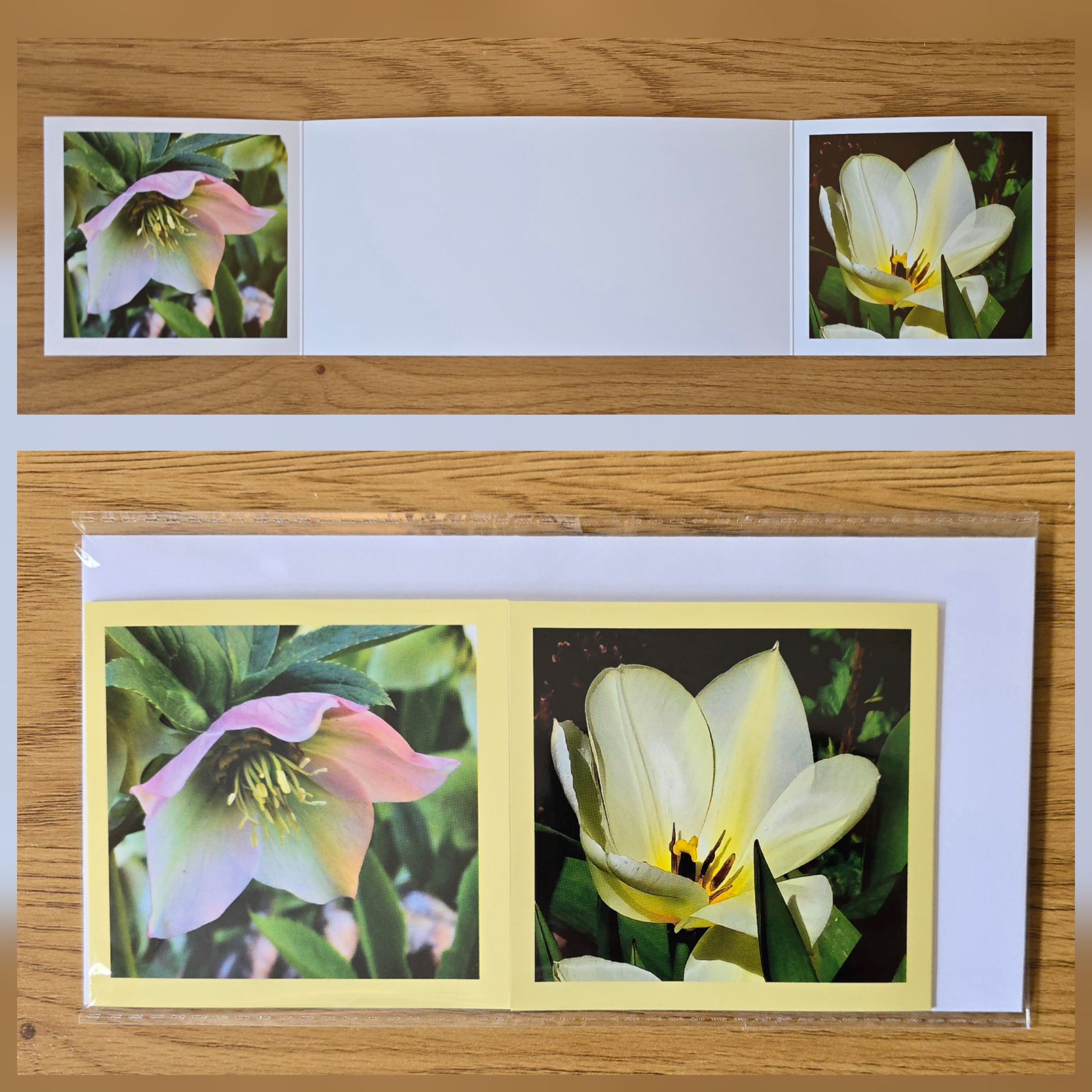 Grusskarte gefaltet Nieswurz-Tulpe – Bild 3