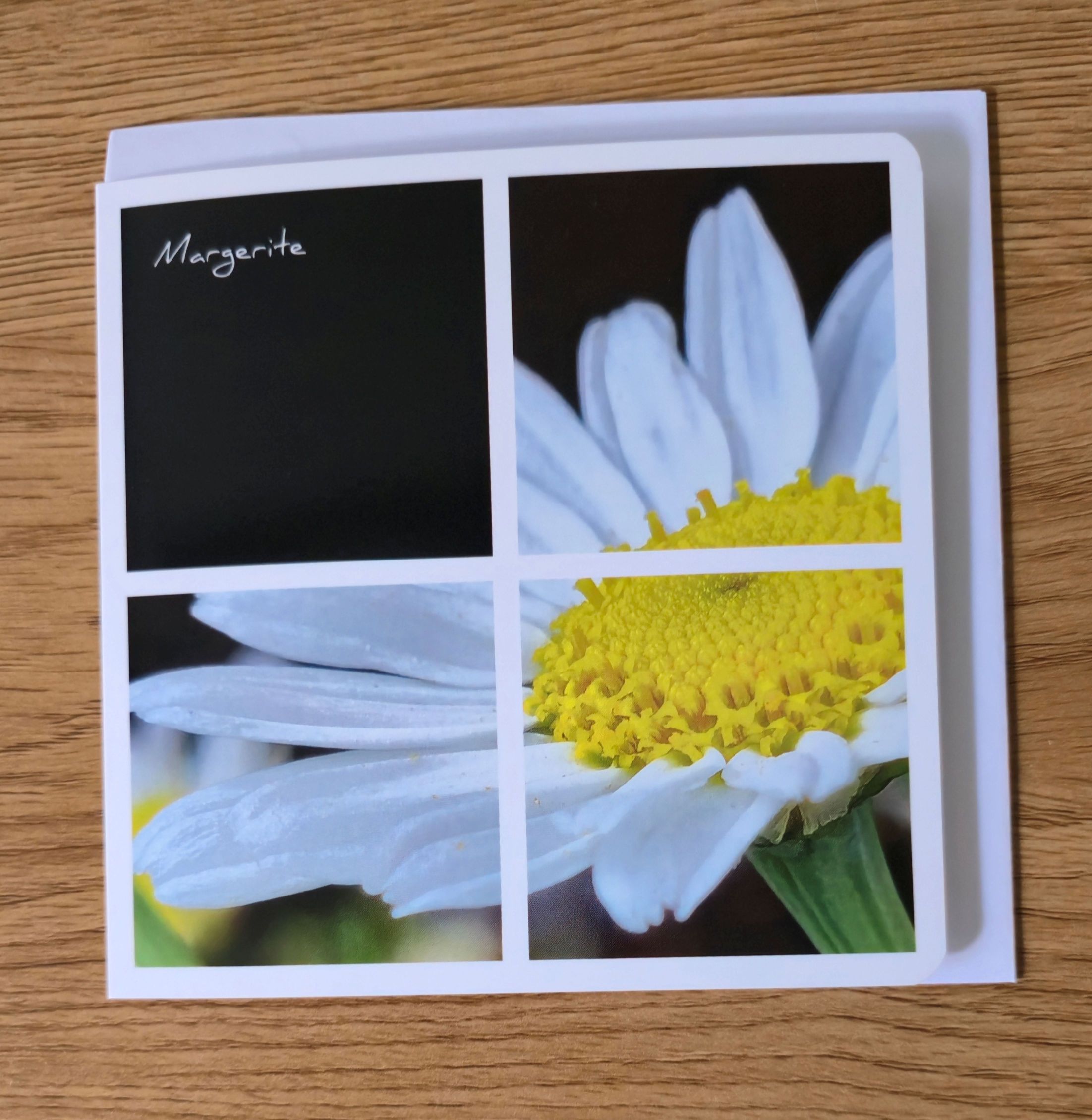 Doppelkarte Collage Margerite Quadratisch