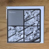 Doppelkarte Collage Steinherz Quadratisch sw