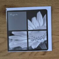 Doppelkarte Collage Margerite Quadratisch sw