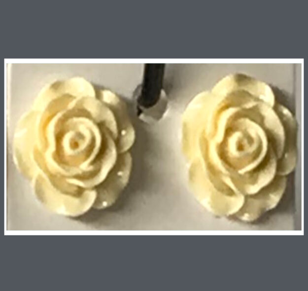 Ohrstecker Rosen gross hellgelb
