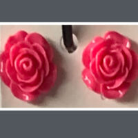 Ohrstecker Rosen gross pink