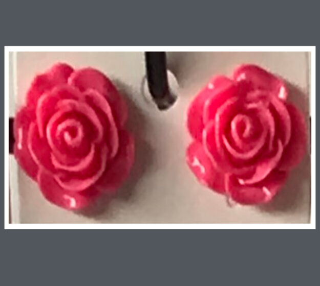 Ohrstecker Rosen gross pink