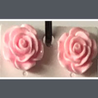 Ohrstecker Rosen gross dunkelrosa
