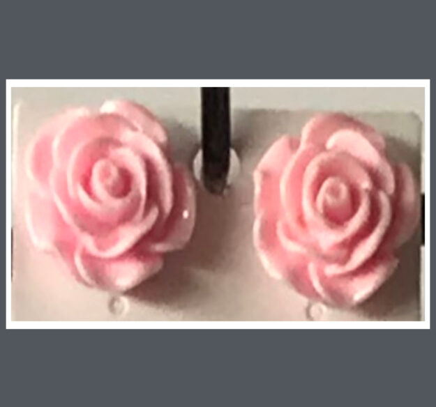 Ohrstecker Rosen gross dunkelrosa
