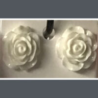 Ohrstecker Rosen gross weiss