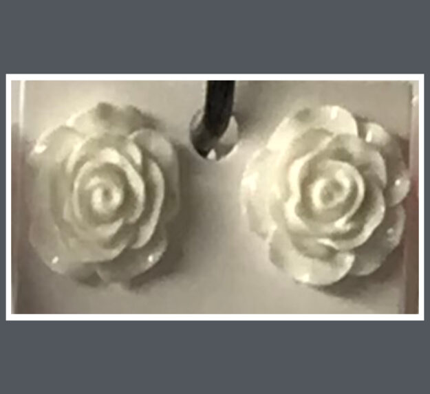 Ohrstecker Rosen gross weiss