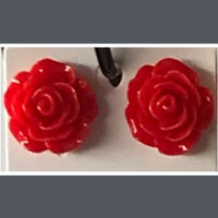 Ohrstecker Rosen gross rot