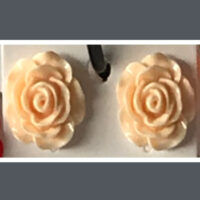 Ohrstecker Rosen gross gelb pastell