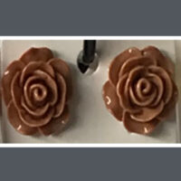 Ohrstecker Rosen gross braun