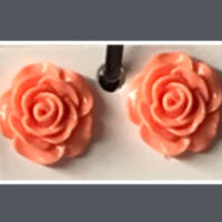 Ohrstecker Rosen gross orange